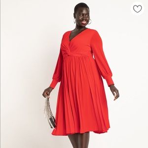 NWT Eloquii Knot Front Pleated Skirt Dress